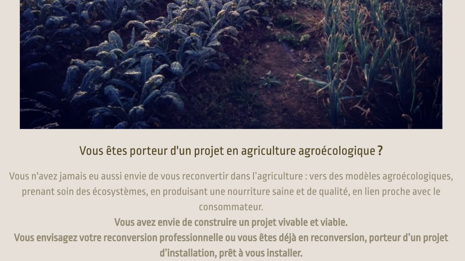 Formulaire porteurs de projets agricoles